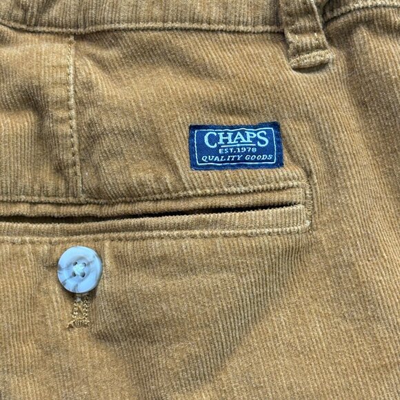 Chaps Pants Mens 38x32 Corduroy Tan Straight Fit Preppy Retro Classic Academia‎ - Picture 15 of 16